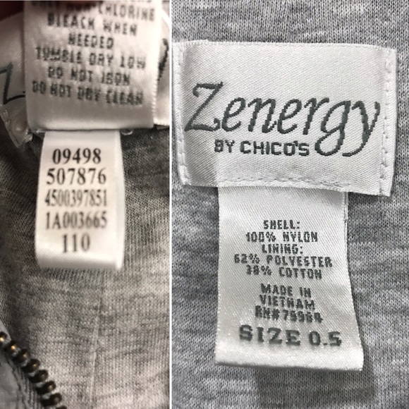 Zenergy Chico’s Jump Suit Romper Dress Nylon Grey - Picture 5 of 8